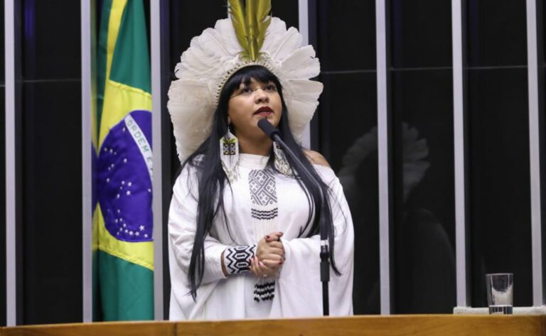 Célia Xakriabá apresenta o PL do “Marco Temporal do Genocídio Indígena”