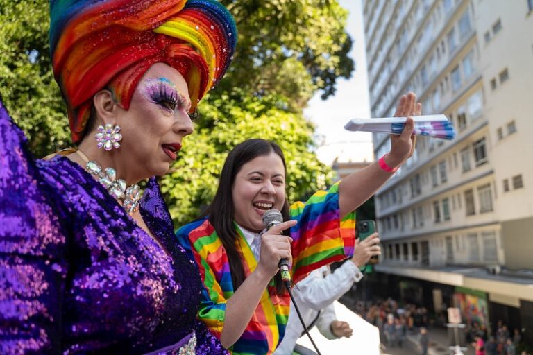 “O que destrói as famílias brasileiras é a escala 6×1”, diz Sâmia durante Parada LGBT+ de São Paulo